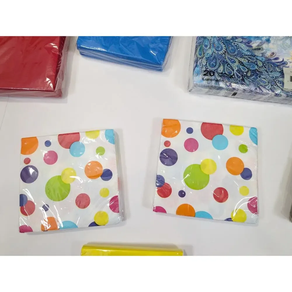 Mixed Lot Paper Napkins 9 Packages Christmas Party Beverage Lunch 196 Pieces